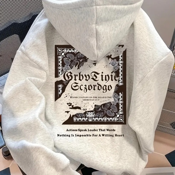 Gray Graphic Hoodie